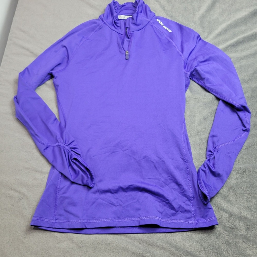 Under Armour ColdGear Fitted 1/4 Zip Pullover Purple Womens M
